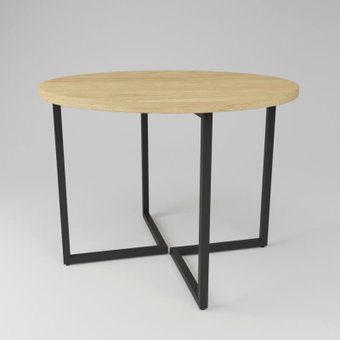 Кухонный стол Дабер 018 С18.10.2.9 (опора металл черный/гикори натуральный)