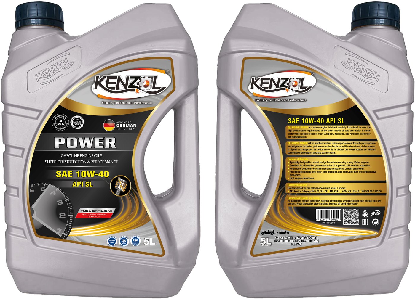 

Моторное масло Kenzol Power SAE 10W-40 API SL 5л