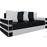 Диван Лига диванов Венеция 27866 (экокожа, черный/белый)