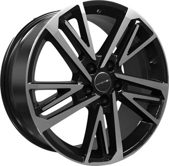 Литые диски Khomen KHW1815 Exeed RX 18x8" 5x108мм DIA 65.1мм ET 41мм Black FP