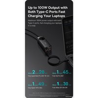 Сетевое зарядное Baseus GaN3 Pro Desktop Powerstrip AC+2U+2C 100W PSZM000401