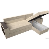 Угловой диван Лига диванов Дубай лайт правый 114163 (микровельвет бежевый)