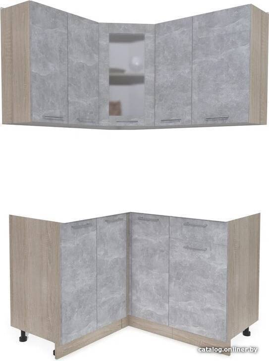 Готовая кухня Интерлиния Мила 12x13 без столешницы (бетон/бетон)