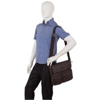 Мужская сумка Poshete 196-1260-6-DBW (коричневый)