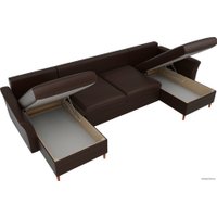 П-образный диван Лига диванов София 100071 (экокожа, коричневый)