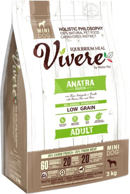 

Сухой корм для собак Vivere Mini Adult Duck 3 кг