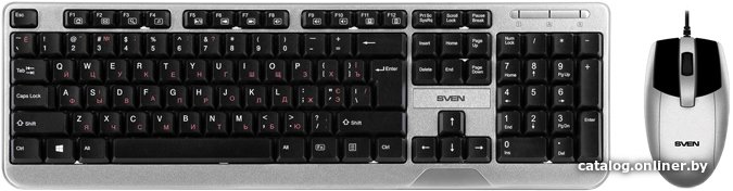 Офисный набор SVEN KB-S330C (черный/серебристый)