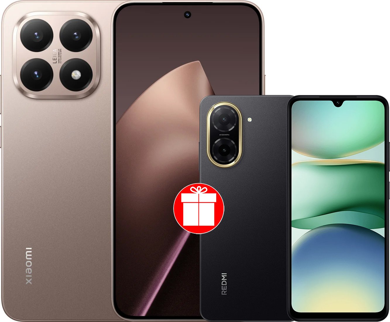 

Телефон Xiaomi 15T 12GB/256GB международная версия (розовое золото) + Xiaomi Redmi A5 4GB/128GB (полуночный черный) по акции