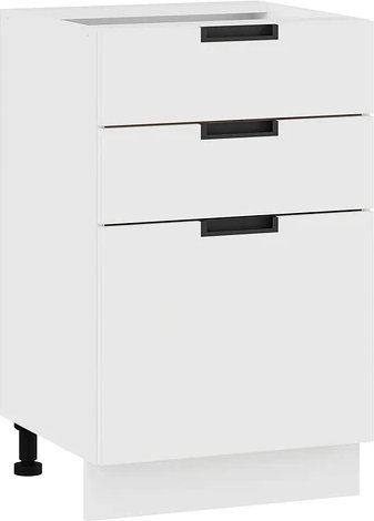 

Шкаф напольный Трия Гренада с тремя ящиками 1Н5Я3 (белый/холст белый)