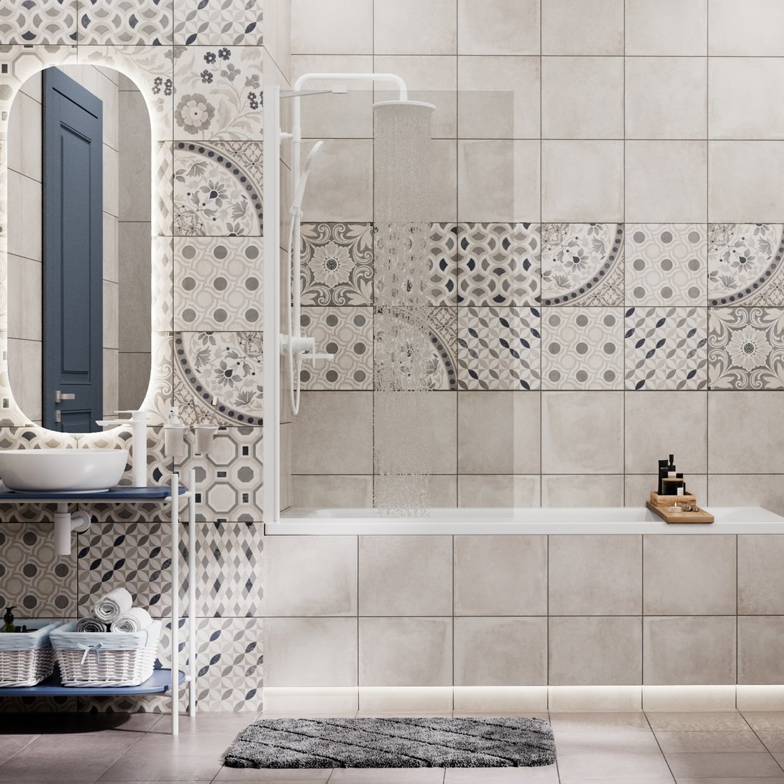 

Стеклянная шторка для ванны Wasserkraft Berkel 48P01-80WHITE Fixed