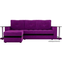 Угловой диван Craftmebel Атланта М угловой 2 стола (боннель, левый, фиолетовый вельвет)