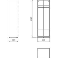 Шкаф-гармошка Mio Tesoro Макс 75x58x233 2.06.07.230.4 (серый)