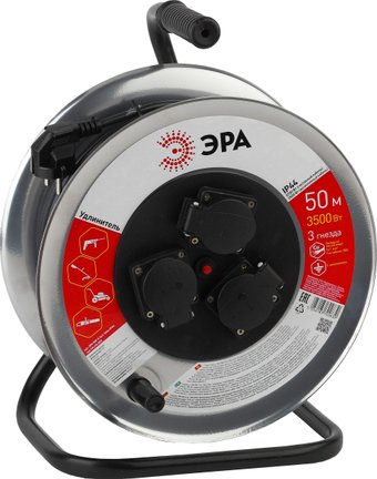 Удлинитель на катушке ЭРА RM-3-3x1-50m-IP44