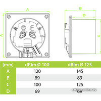 Осевой вентилятор airRoxy dRim 100MS-C169