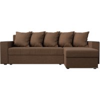 Угловой диван Лига диванов Дубай лайт правый 114190 (рогожка коричневый)