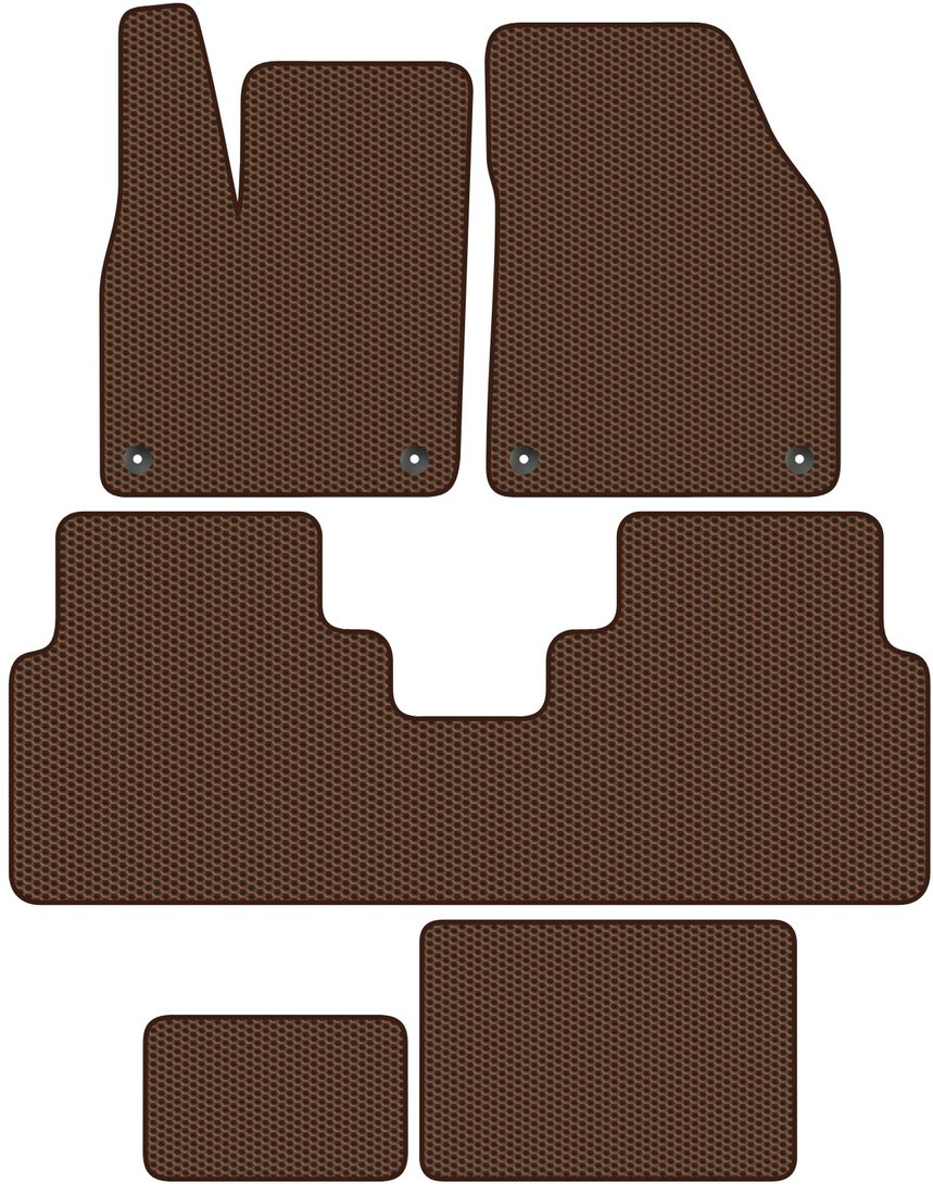 

Комплект ковриков для авто Alicosta Volkswagen ID.6 I (suv 7 мест / SUV) 2021 - Н.В. (коричневый, сота)