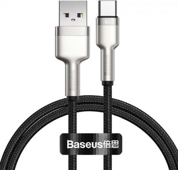 

Кабель Baseus Cafule Series Metal Data Cable USB Type-A - Type-C 66W CAKF000001 (0.25 м, черный)