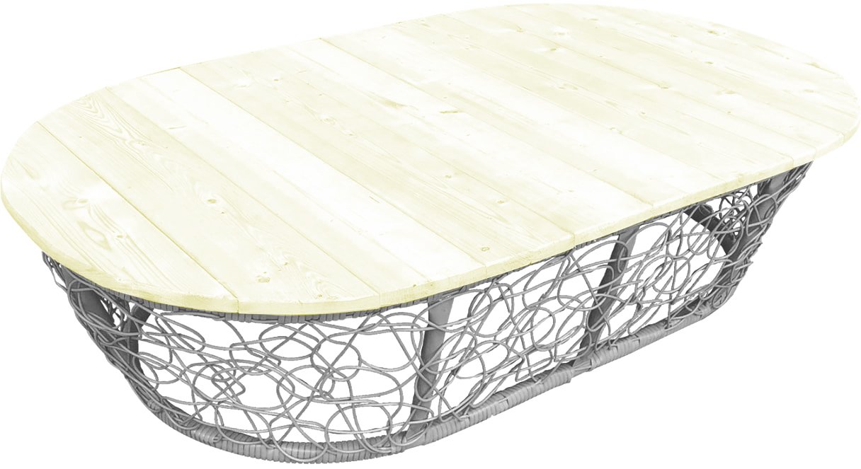 

Стол M-Group Мамасан овальный 19060300 (серый с ротангом)