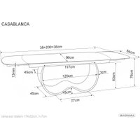 Кухонный стол Signal Casablanca 198-274/98 (бежевый mont blanc/медный)