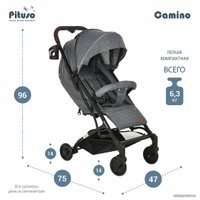 Коляска прогулочная «книга» Pituso Camino (темно-серый)