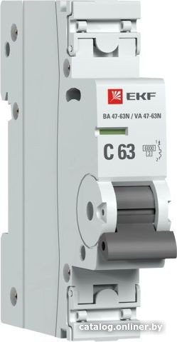 Выключатель автоматический EKF PROxima ВА 47-63N 1P 63А (C) 6кА M636163C