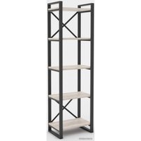 Стеллаж Hype Mebel Стандарт 80x200 (черный/древесина белая)