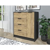 Тумба Интерлиния Концепт КТ-Т90 (дуб золотой/антрацит)