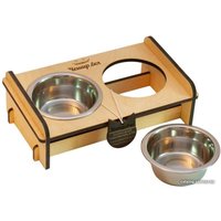 Миски на подставке Чешир Обжора 400 мл (бежевый)