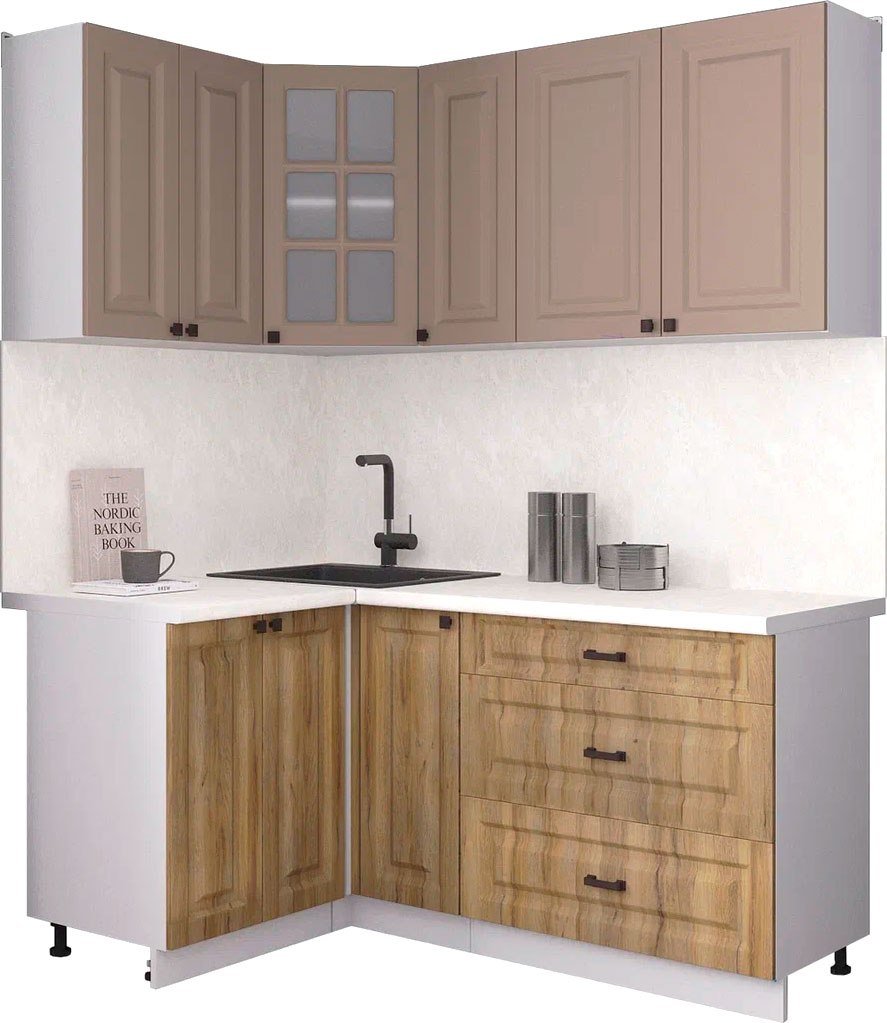 

Готовая кухня Интерлиния Мила Деко 1.2x1.7 (дуб вотан/луна/опал светлый)