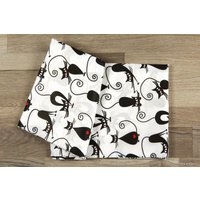 Простыня Amarobaby Кошки AMARO-5103-Ko (белый/черный)