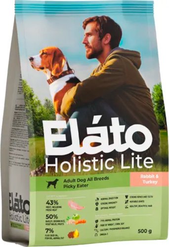 Сухой корм для собак Elato Holistic Lite Для привередливых собак с кроликом и индейкой (500 г)
