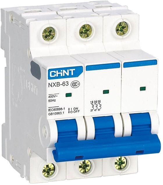 

Выключатель автоматический Chint NXB-63 3P 6A 6кА C