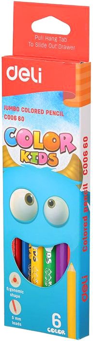 

Набор цветных карандашей Deli Jumbo Kids C00660 (6 цв)