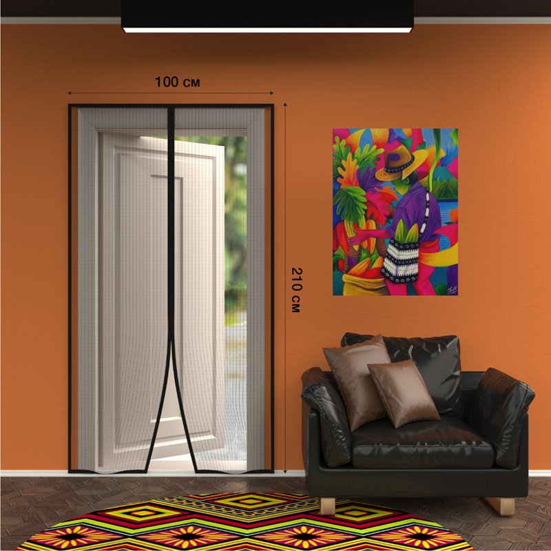 

Москитная сетка на дверь Rexant 71-0221 (черный)