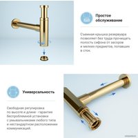 Сифон Wellsee Drainage System 182121001 (сифон, донный клапан, золото)