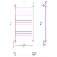 Полотенцесушитель Сунержа Богема+ прямая 800х400 032-0220-8040