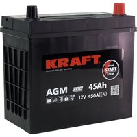 Автомобильный аккумулятор KRAFT AGM R+ 450A (45 А·ч)