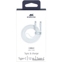 Кабель Rivacase Type-C Type-C PS6005 WT12 (1.2 м, белый)