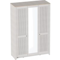 Шкаф распашной Мебельград Валенсия 3-х дверный 150x57.6x221 (персидский жемчуг /дуб натуральный светлый)