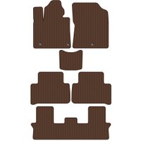 Комплект ковриков для авто Alicosta Kia Sorento IV (suv 7 мест / MQ4) 2020 - Н.В. +3 ряд (коричневый, сота)