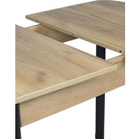 Кухонный стол ВВР Раздвижной (дуб крафт золотой/черный прямой, ЛДСП)