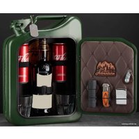 Подарочный набор Экспедиция Канистра - бар 10 л (зеленый, кожа)