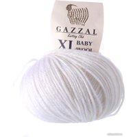 Пряжа для вязания Gazzal Baby Wool XL 801 50 г 100 м (белый)