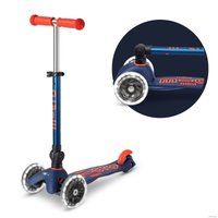 Трехколесный самокат Micro Mini Micro Deluxe Foldable LED (темно-синий)