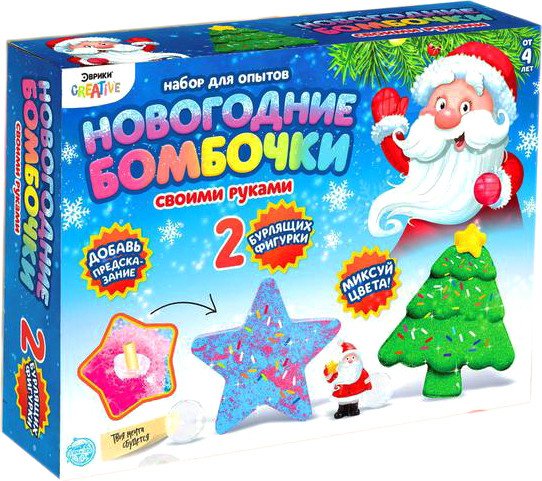 

Набор для опытов Эврики Новогодние бомбочки. Звезда и елка 4933231
