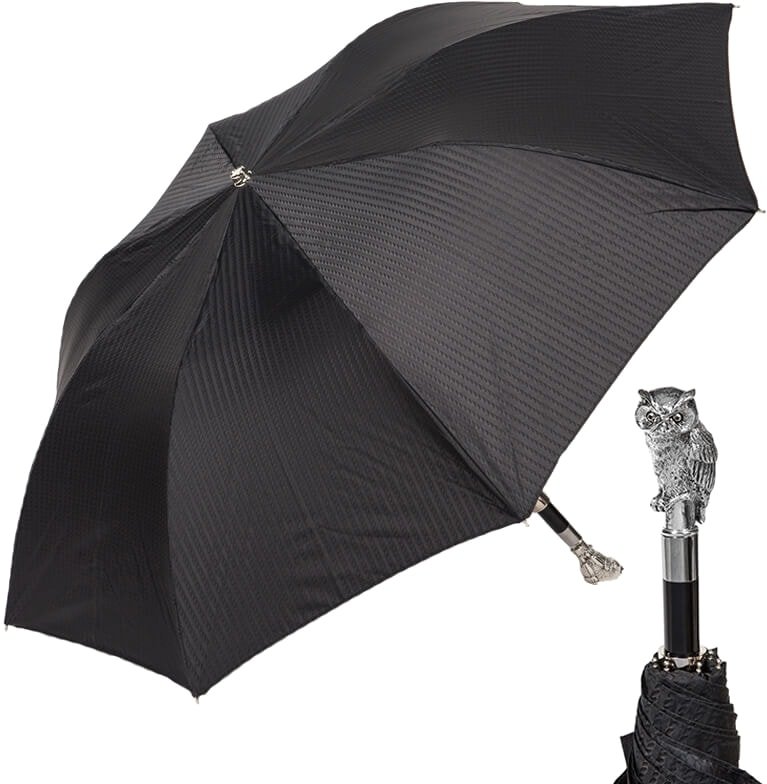 

Складной зонт Pasotti Auto Owl Silver Codino Black