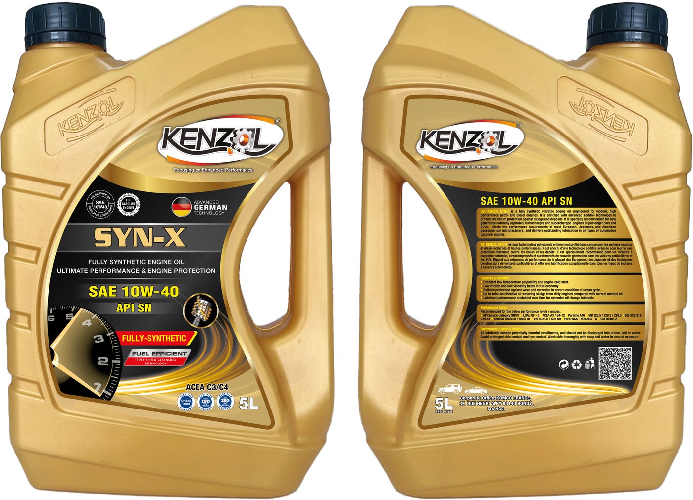 

Моторное масло Kenzol Syn-X SAE 10W-40 API SN 5л