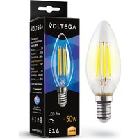 Светодиодная лампочка Voltega Crystal Candle 5W 3000K E14 DIM