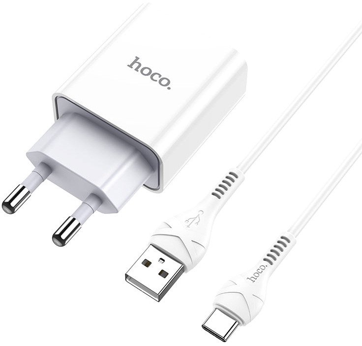 Сетевое зарядное Hoco C81A USB Type-C (белый)