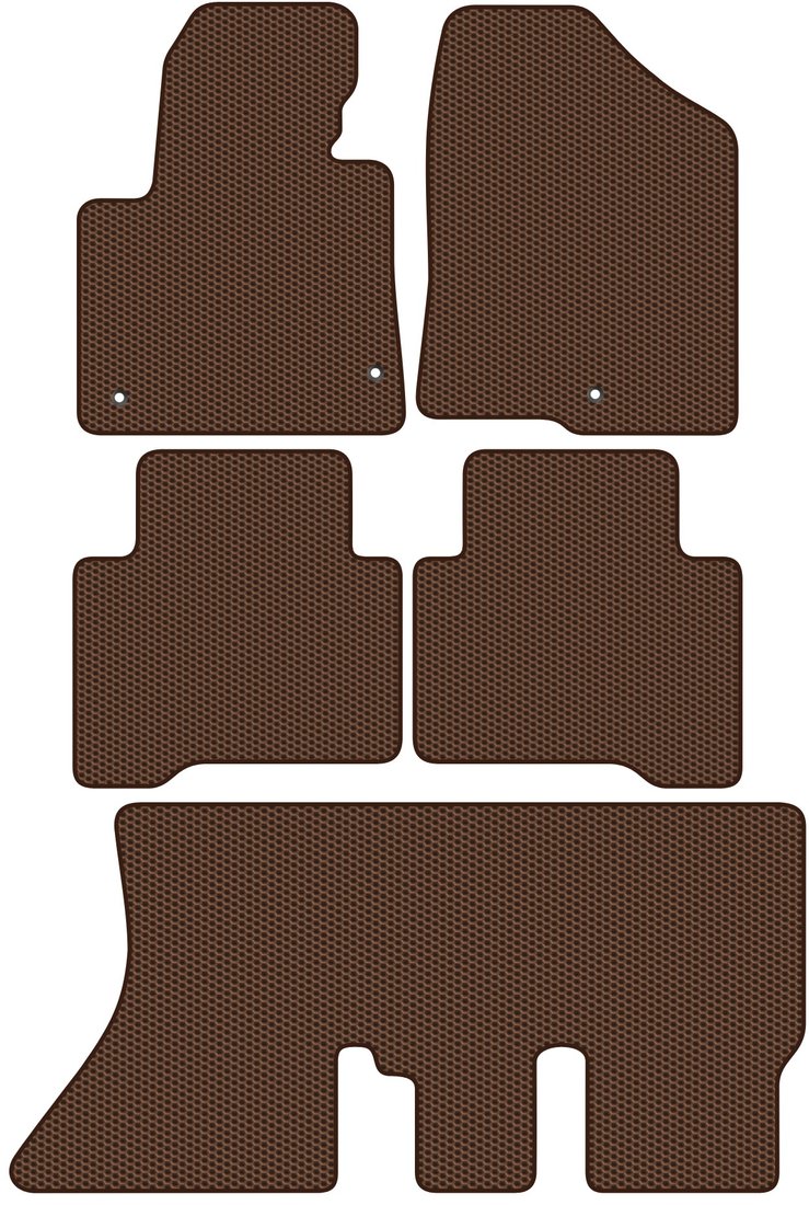 

Комплект ковриков для авто Alicosta Hyundai Grand Santa Fe I (suv / DM) +3 ряд 2013 - 2018 (коричневый, сота)